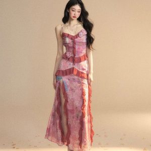 Đầm maxi hoa vintage