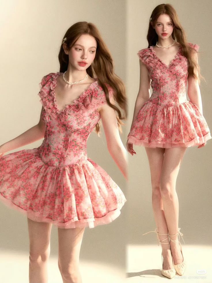 Đầm hoa hồng đào